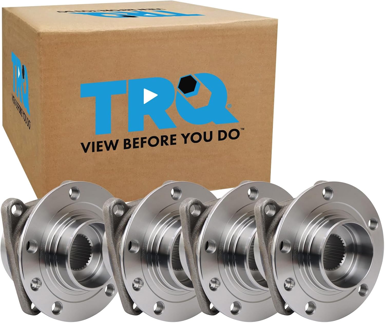TRQ Front and Rear Wheel Bearing and Hub Assembly Set 4 Piece Compatible with 2014-2022 Jeep Cherokee All Wheel Drive Off Road Package