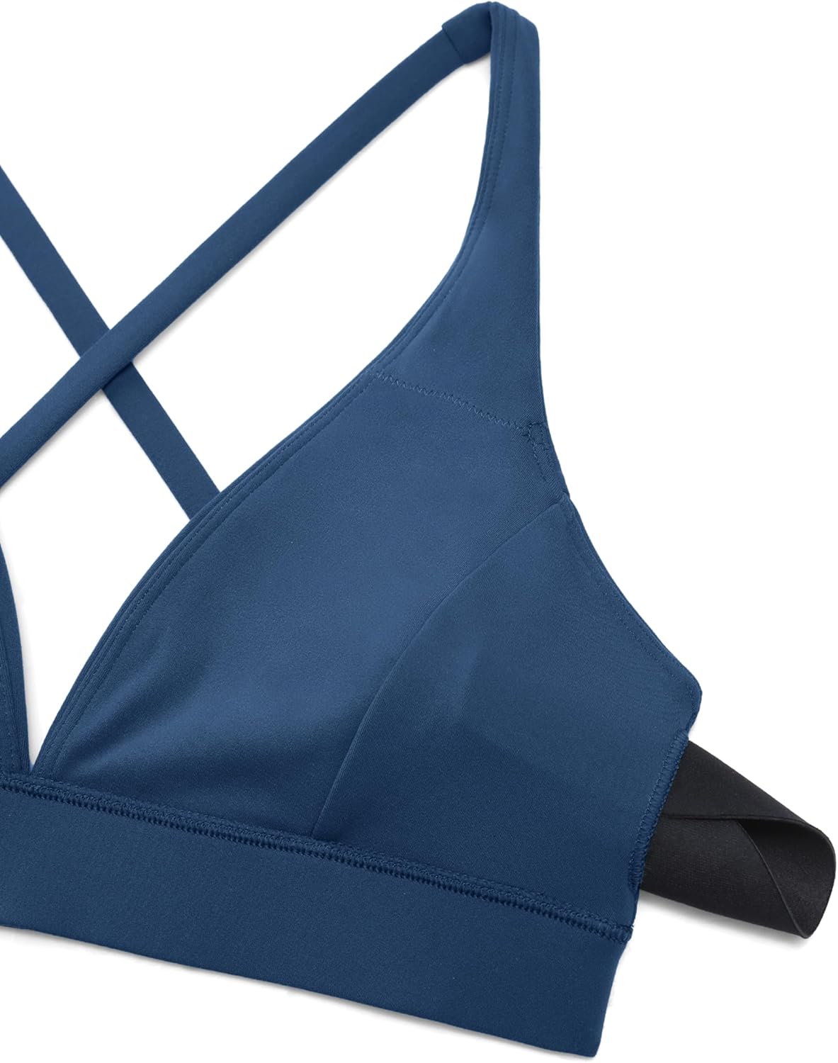 CRZ YOGA Butterluxe Deep V-Neck Sports Bras for Women - Spaghetti Strap Criss Cross Padded Top Low Coverage Wireless Yoga - Image 5