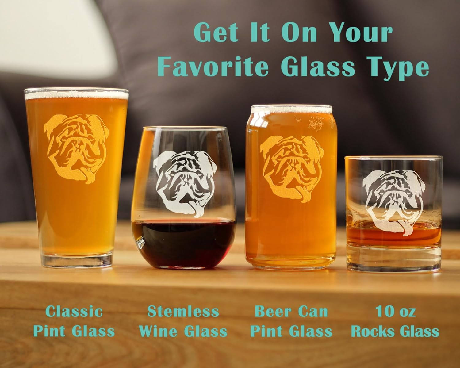 Bevvee English Bulldog - Funny Whiskey Rocks Glass Gifts for Men & Women with Bulldogs - Fun Whisky Drinking Tumbler Décor - Image 6