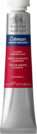 Winsor & Newton Cotman Water Colour Paint, 21-ml Tube, Alizarin Crimson Hue