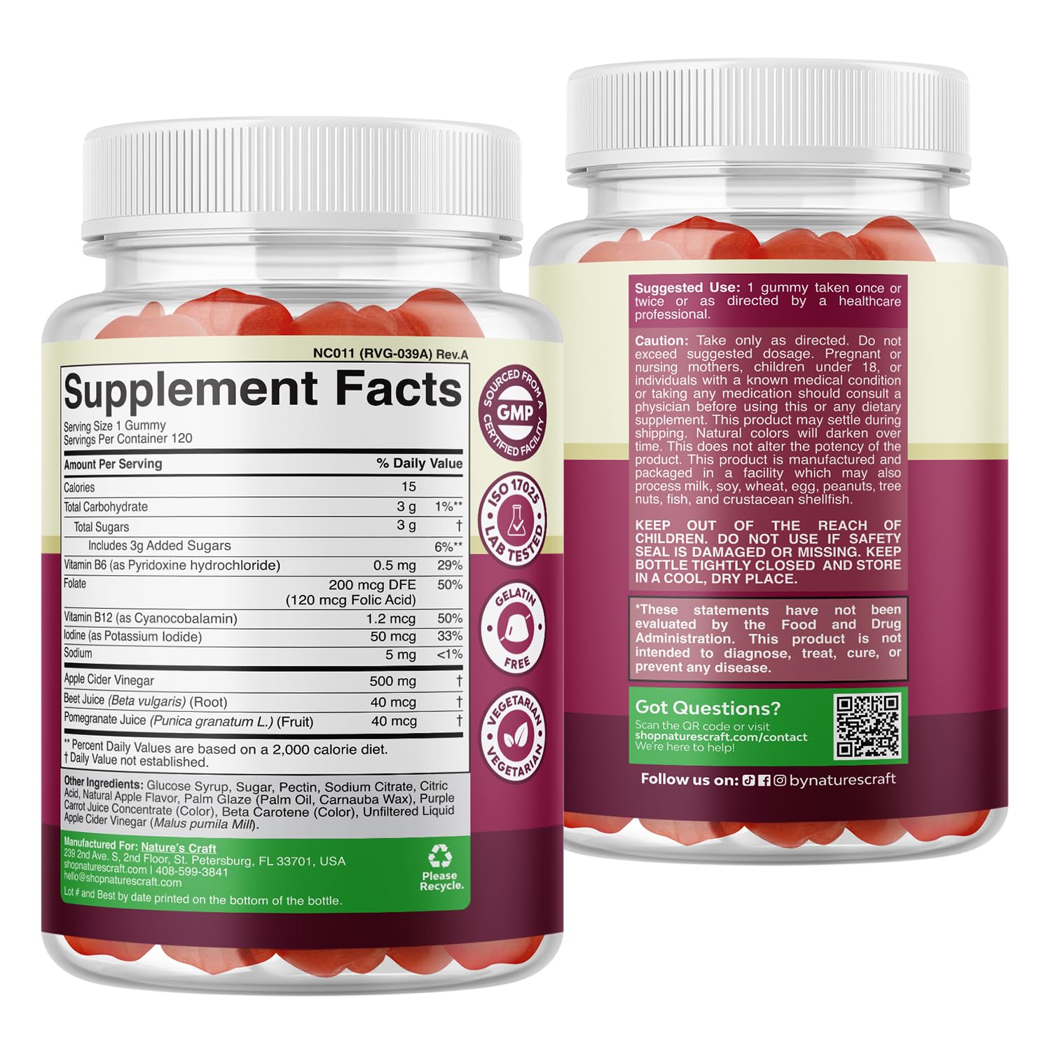 Apple Cider Vinegar Gummies - Energy and Metabolic Support - 120 Count — Amazon image 8