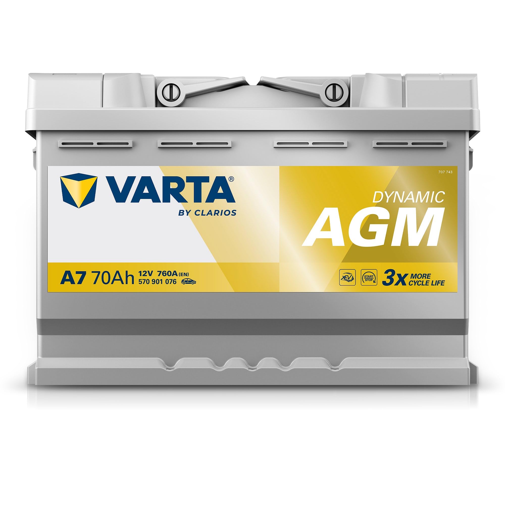 VARTA Batterie 70, Ah 760, A/EN 570901076K262 L 278mm B 175mm H 190mm