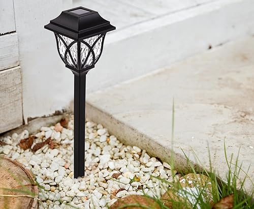 Miniatura 8 de LAUREL CANYON Paquete de 6 luces solares de camino para jardín, luces solares para pasarela al aire libre con bombillas LED para jardín, césped,