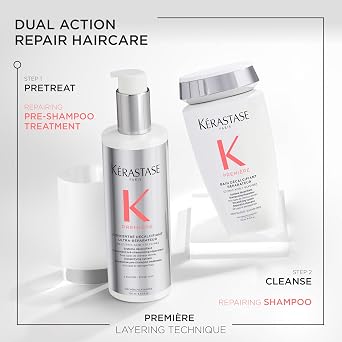 Kerastase Premiere Sulfate-Free Hair Repair Shampoo & Conditioner Set For Weakened and All Damaged Hair Types - Hydrates, Controls Frizz and Strengthens With Citric Acid