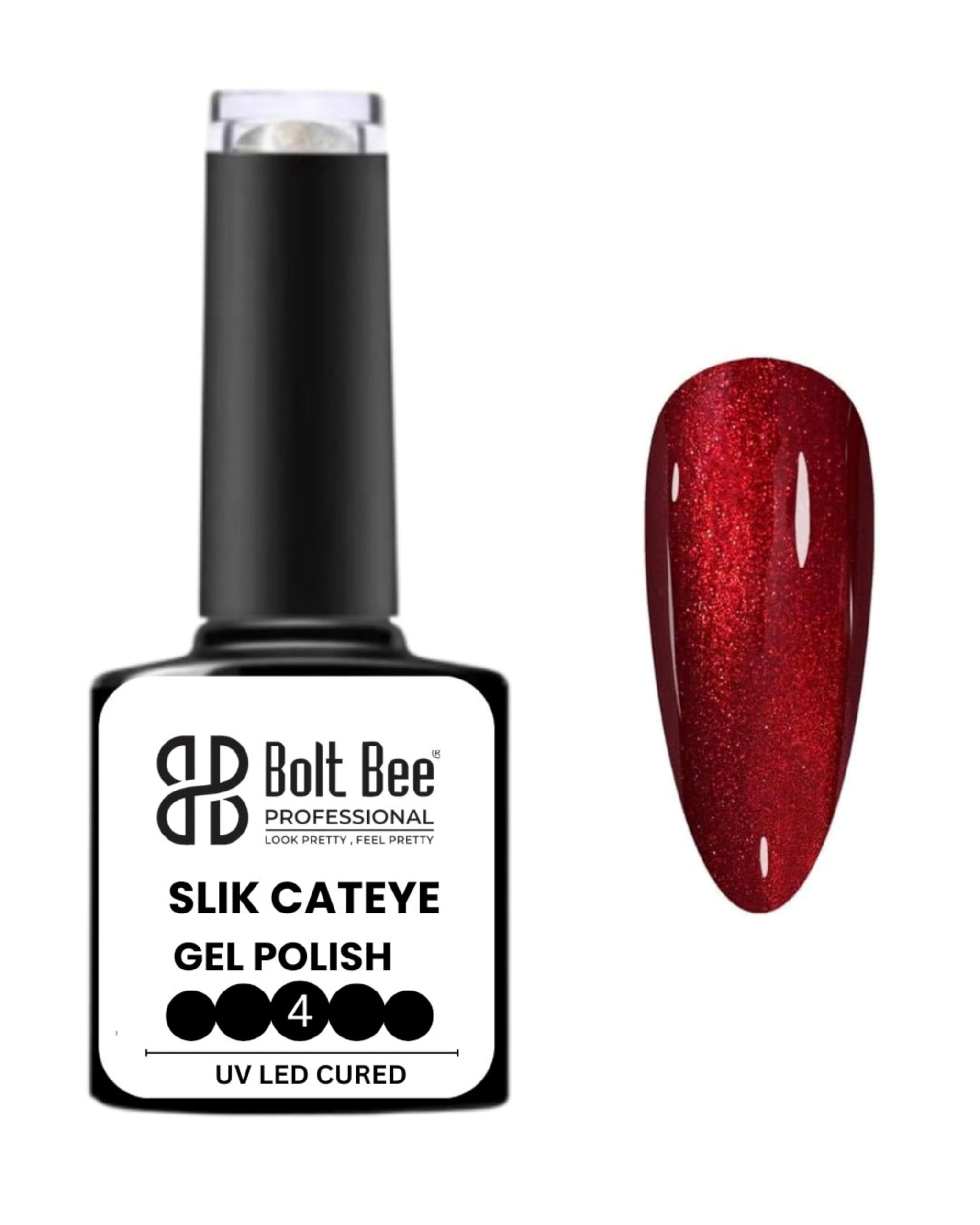 Bolt bee silk cat eye Magnetic Cat-Eye UV Gel Nail Polish | Glass Bead Cat-Eye Effect | Long-Lasting & Chip-Resistant Gel | UV/LED Cured (silk red)-image-32