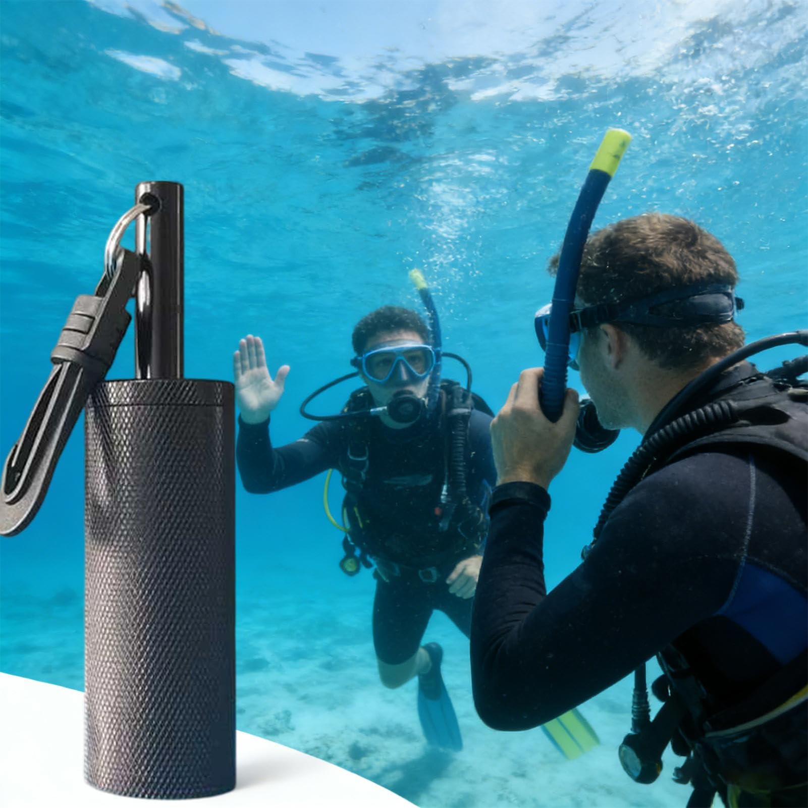 Tauchsicherheitsstab, tragbarer Klopfsignalsonde, Kommunikationstauchstab mit Haken, für Taucher, Surfen, Unterwasser, niedrige Sichtbarkeit, komplexe Gewässer, Tiefsee-Höhlen, Rettungstraining