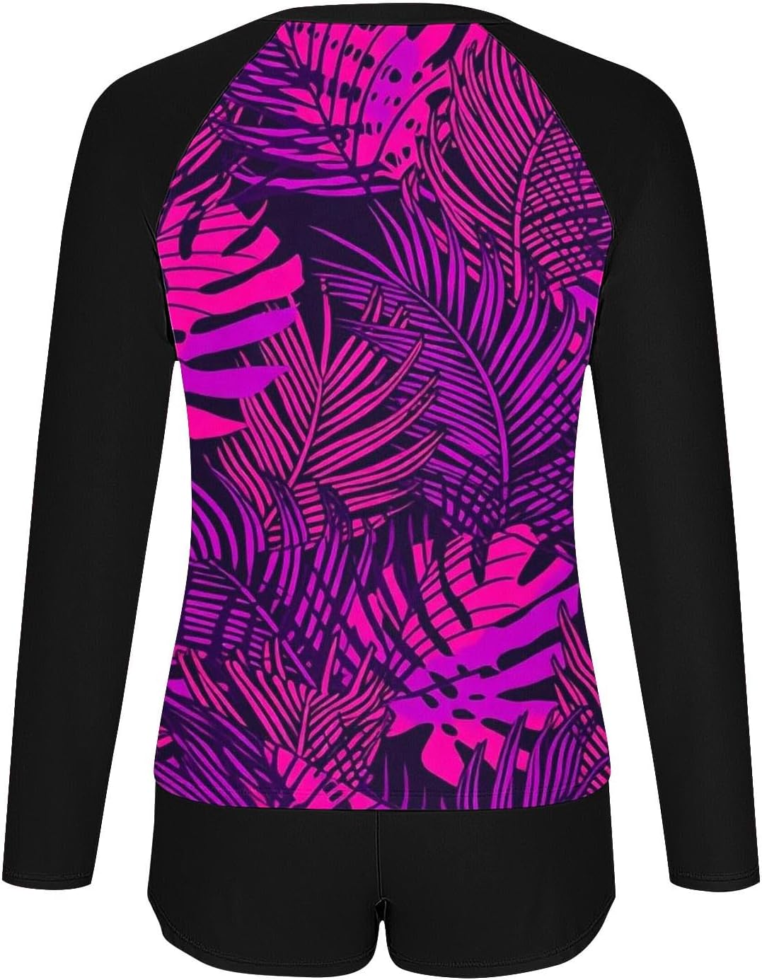 YRAETENM Women Two Piece Rash Guard Long Sleeve Swimsuits Quick Dry Athletic Bathing Suit UV UPF 50+ Swim Shirt with Boyshort