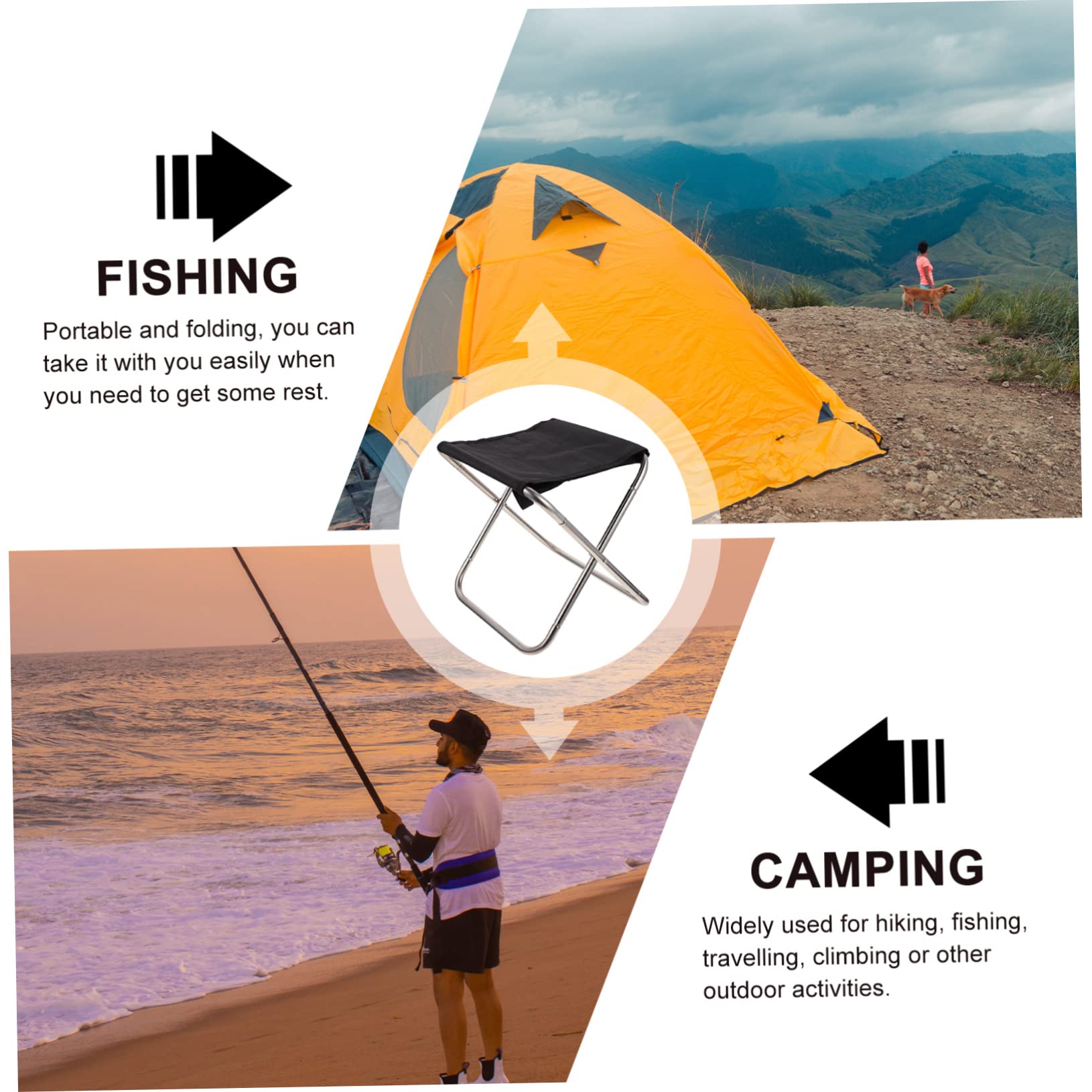 MUSISALY 1Pc Portable Fishing Stool Lightweight Folding Chair for Outdoor Activities for Camping Hiking Fishing Travel Compact Easy to Carry Present for Outdoor Enthusiasts