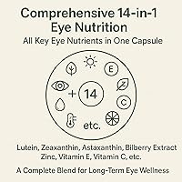 Vista 3 de Fórmula avanzada 14 en 1 para los ojos – Suplemento de vitaminas y minerales para los ojos con luteína, zeaxantina, zinc y extracto de arándano
