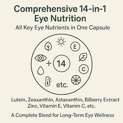 Miniatura 3 de Fórmula avanzada 14 en 1 para los ojos – Suplemento de vitaminas y minerales para los ojos con luteína, zeaxantina, zinc y extracto de arándano