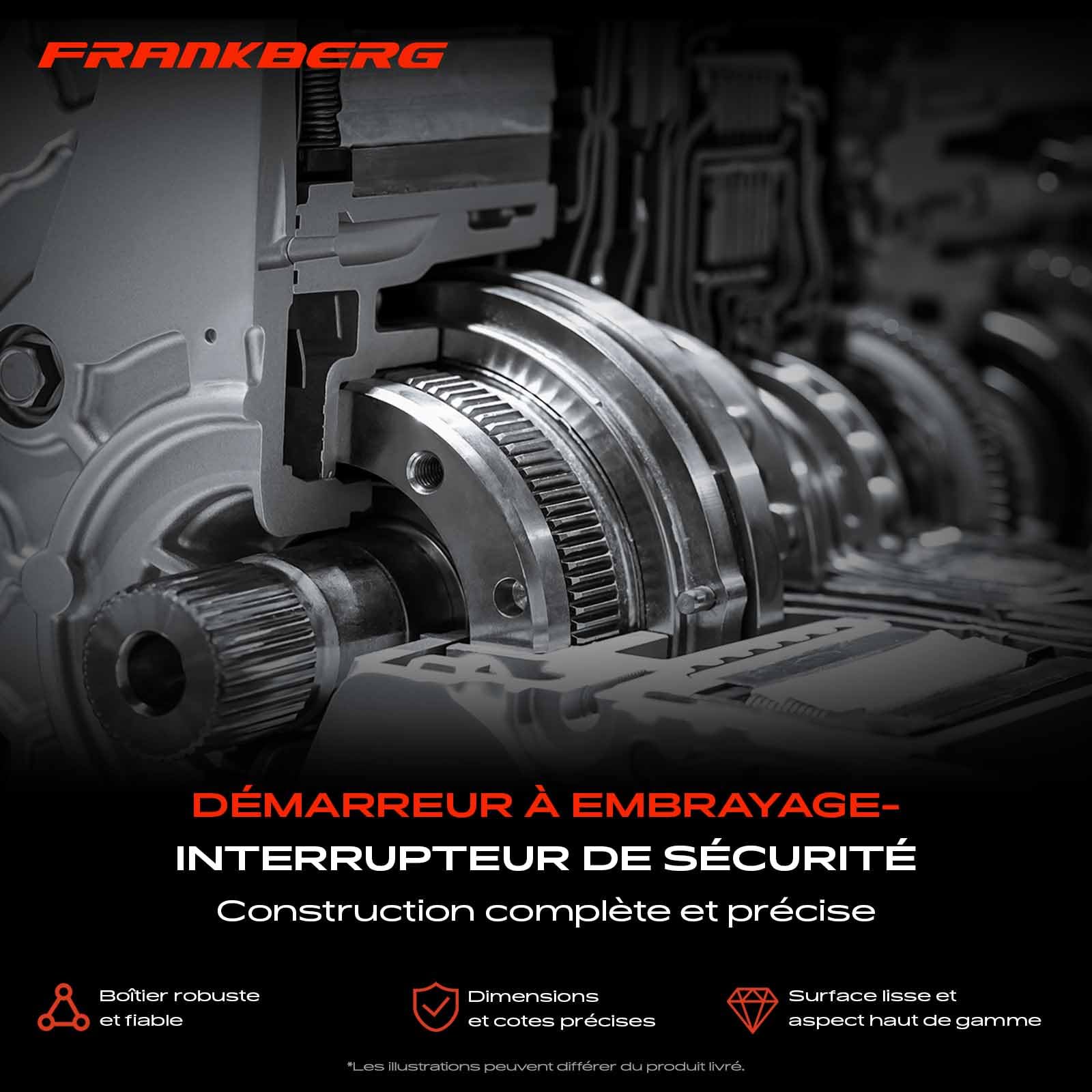 Frankberg Contacteur de pédale d'embrayage à 2 broches pour transmission | 938402E000; Compatible avec: Rio III UB, Soul AM, Venga YN, H-1 Voyage TQ, Picanto SA, Sonate VI YF, Sorento II XM
