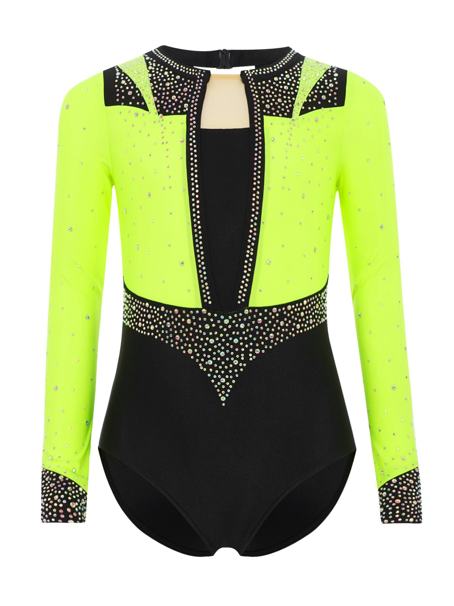 Oyolan 3Pcs Mädchen Turnanzug Glitzer Langarm Gymnastikanzug mit Sport BH Tops und Hose Leggings Tanzbody Leotard Ballettanzug Wettbewerb Sportbody Tanzkostüm