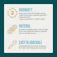 Vista 9 de Charbroil Dual Fuel 3-in-1 Bistro Pro Electric Grill & Griddle + Charcoal Mode Outdoor BBQ, Red - 25302146