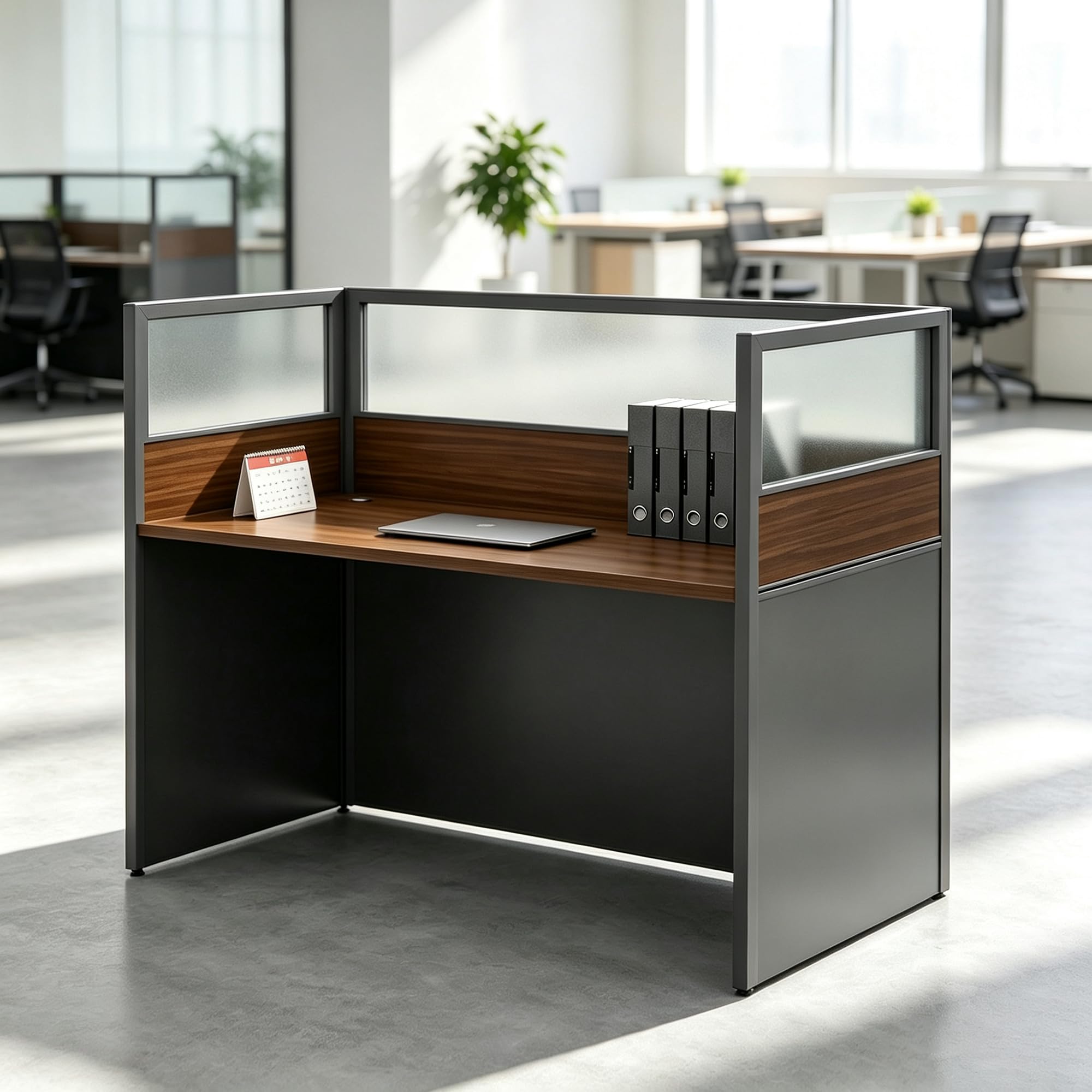 Office Cubicle Desk with Mute Partitions(Without Cabinet, 1-P)