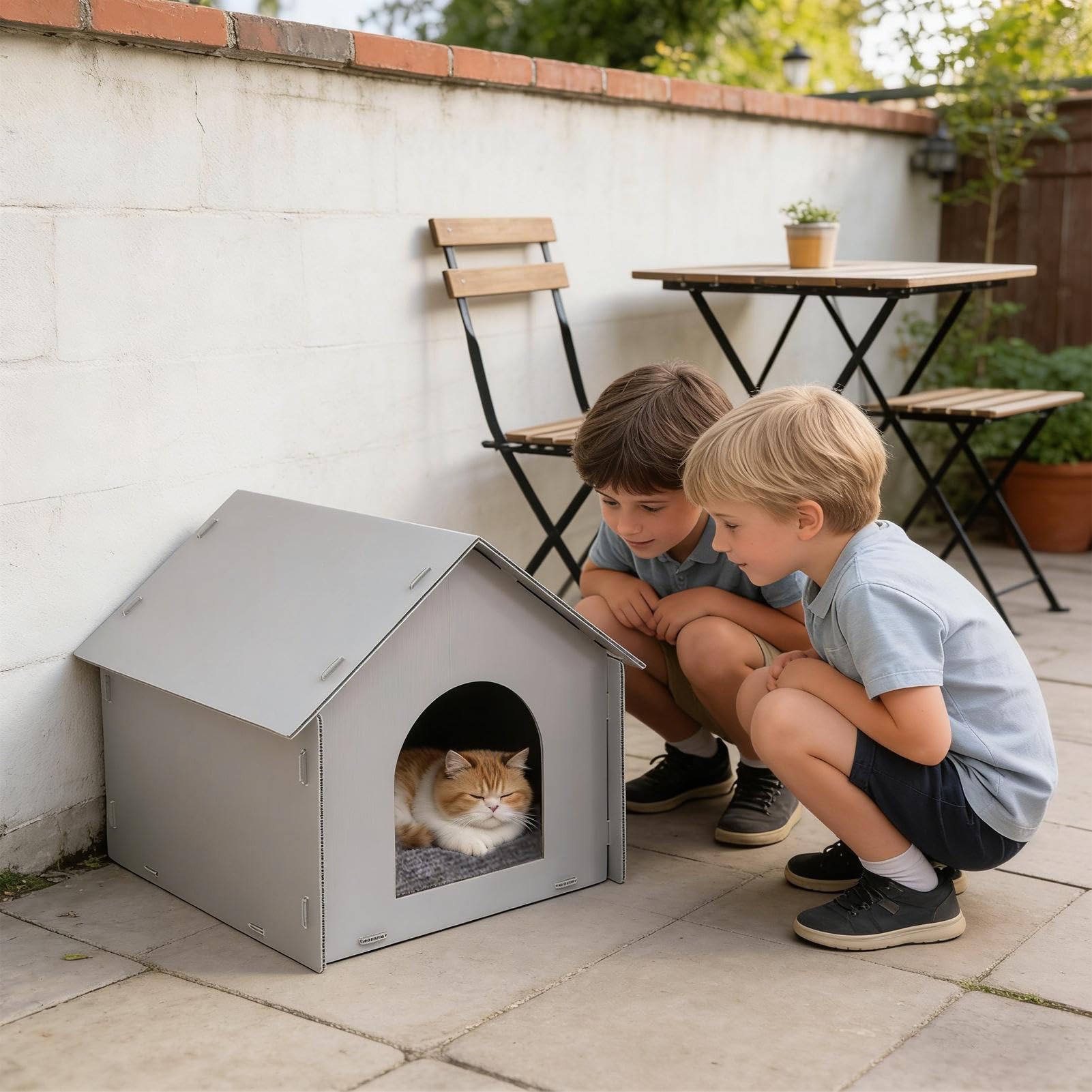Generico Cuccia per Gatti Tenda Impermeabile Chiusa con Tappetino | Casetta per Gatti da Esterno per Cuccioli Inverno Sonno in Casa Giardino Terrazzo Cortile