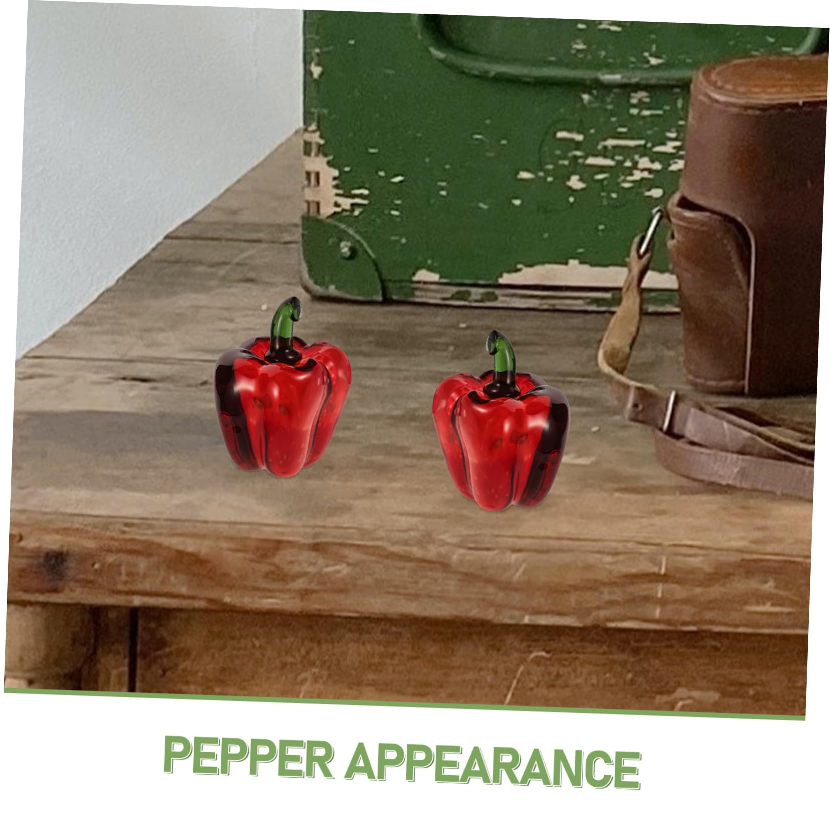 Garneck 5 Pz Ornamenti di di cristallo statua di peperoncino artificiale figurina di peperone peperoncino falso ornamento decorativo di peperoncino peperone di cristallo rosso
