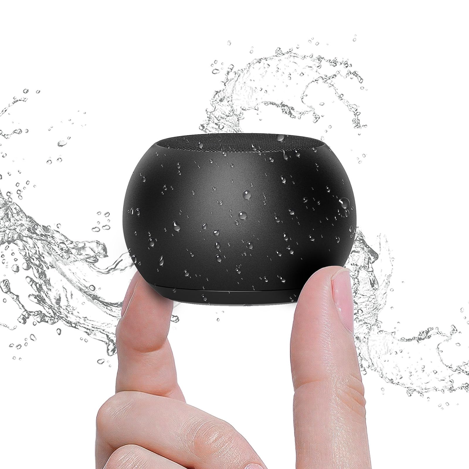 Small Speaker, Portable Bluetooth Speaker with Loud Stereo Sound and Robust Bass Lanyard Easy to Carry, Portable Wireless, IPX7 Waterproof Room, Biking, Hiking, Beach Electronic Gadgets Gift Black