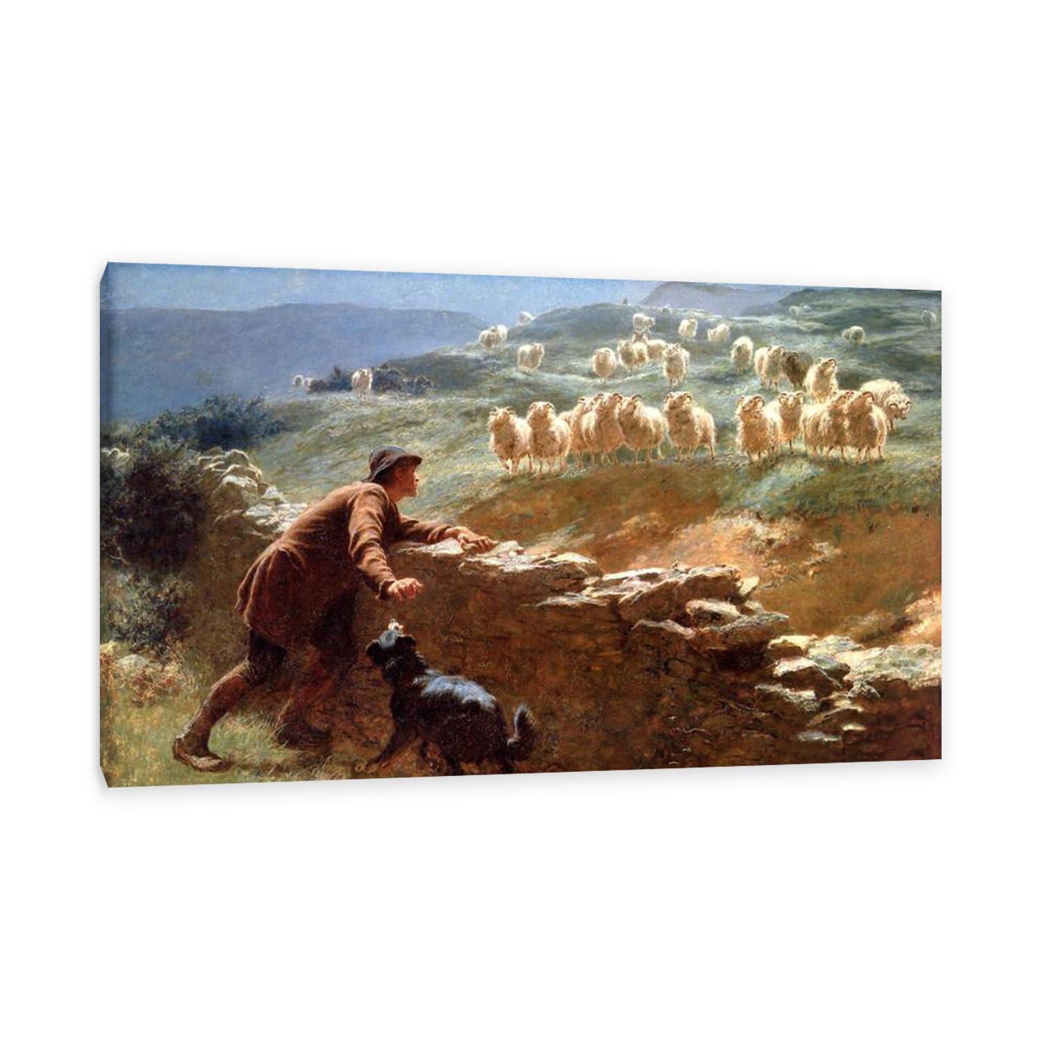 Hau3sh3a Unframed Briton Riviere Wall Art Famous Painting Reproductions The Sheepstealer Classic Art Prints Briton Riviere Wall Decor For Living Room Bedroom Home Decor 70X110cm(28X43in) Frame