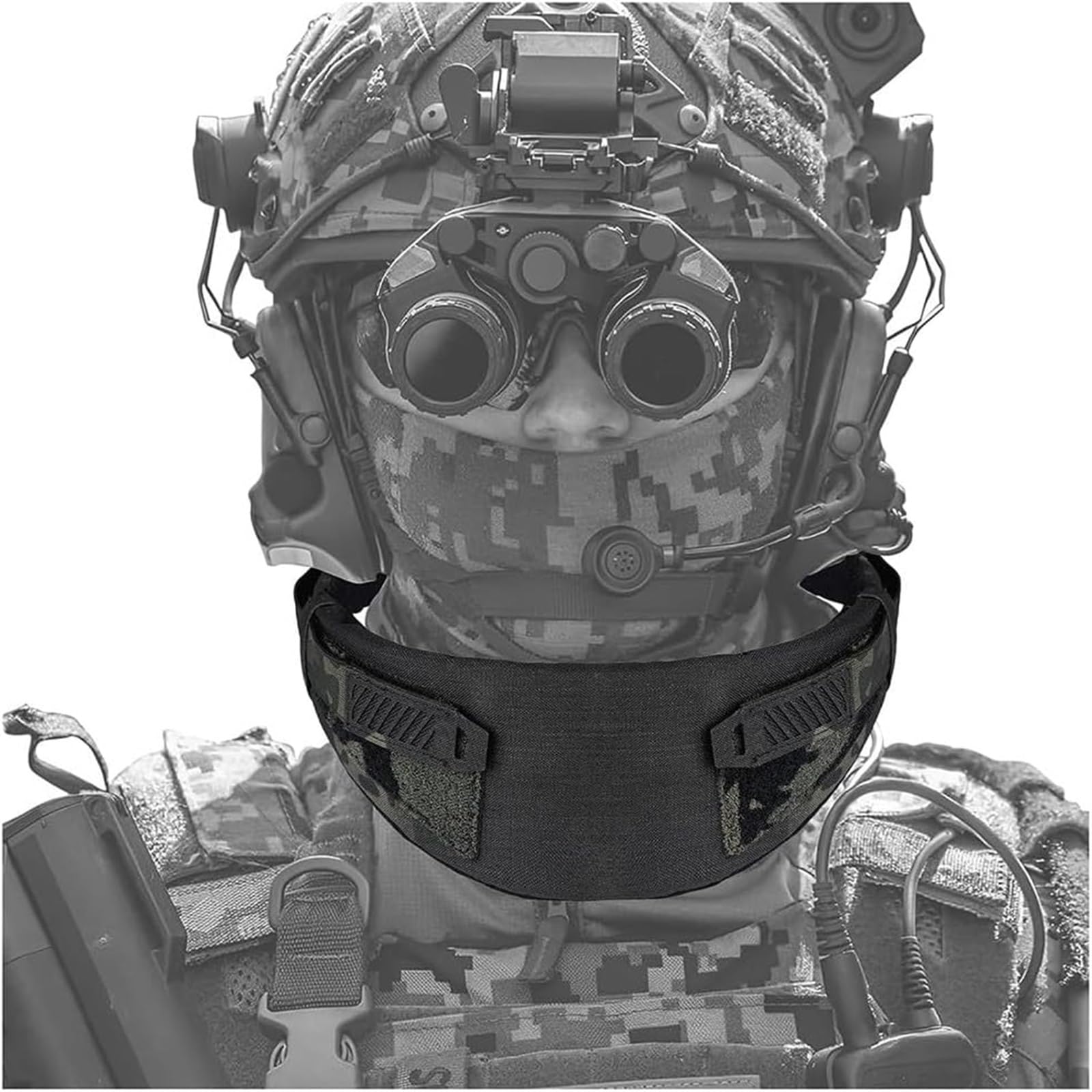 Protège-Cou Tactique for Gilet, Accessoires Tactiques Airsoft Paintball en Nylon Cordura 500D, Protège-Cou Épais Universels(E)