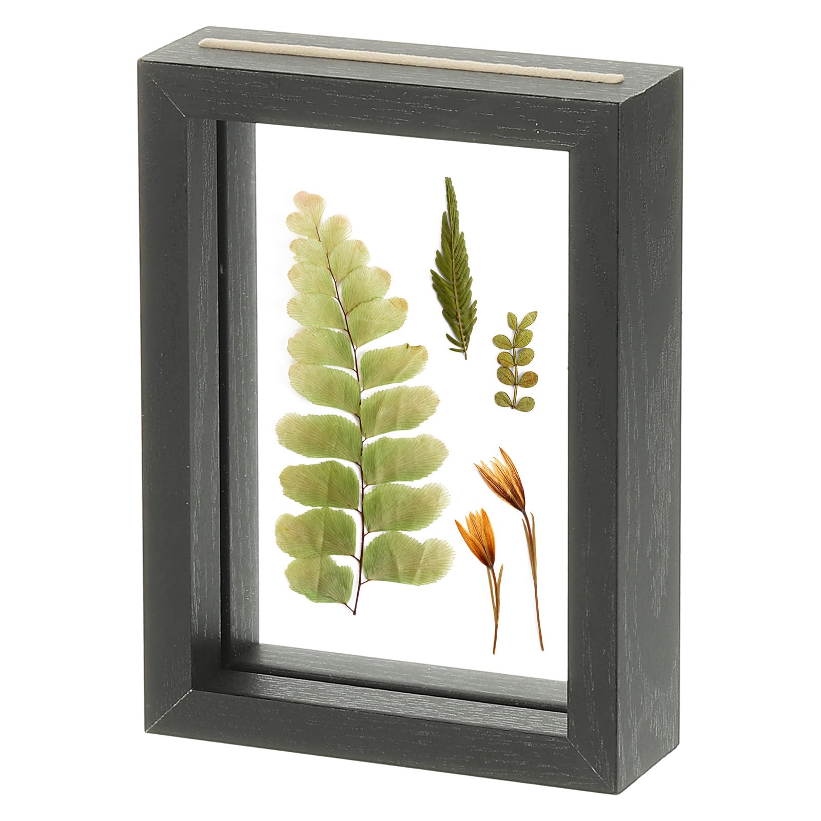 Cadre photo rectangulaire double verre noir en bois pressé pour cadeau