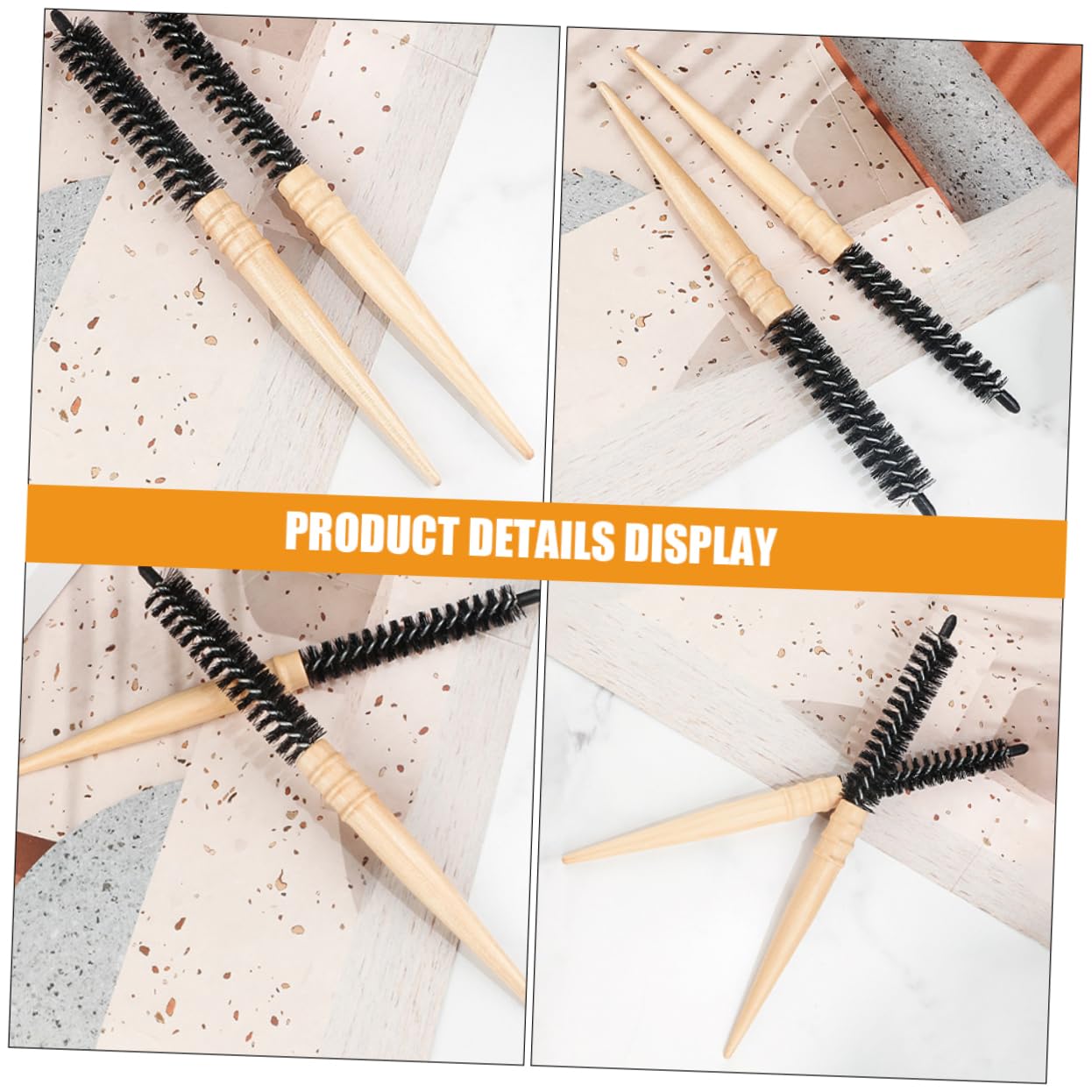 FOMIYES 10 Piezas Peine de madera esponjosa cepillo de madera Peine redondo de cepillo de pelo cepillo para cabello rizado cepillo para el cabello rodillo cepillo para secar