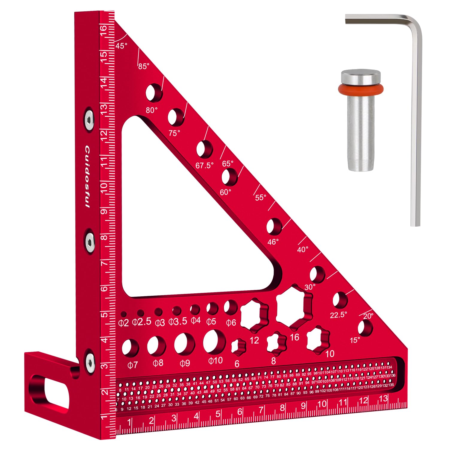 3D Carpenter Square Ruler - Metric & Angle Measurement -1