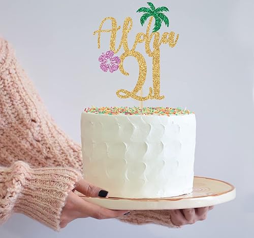 Miniatura 10 de Aloha - Decoración para tartas con texto en inglés "Cheers to 40", decoración de cumpleaños de 40 años amado y bendecido, decoración de fiesta de