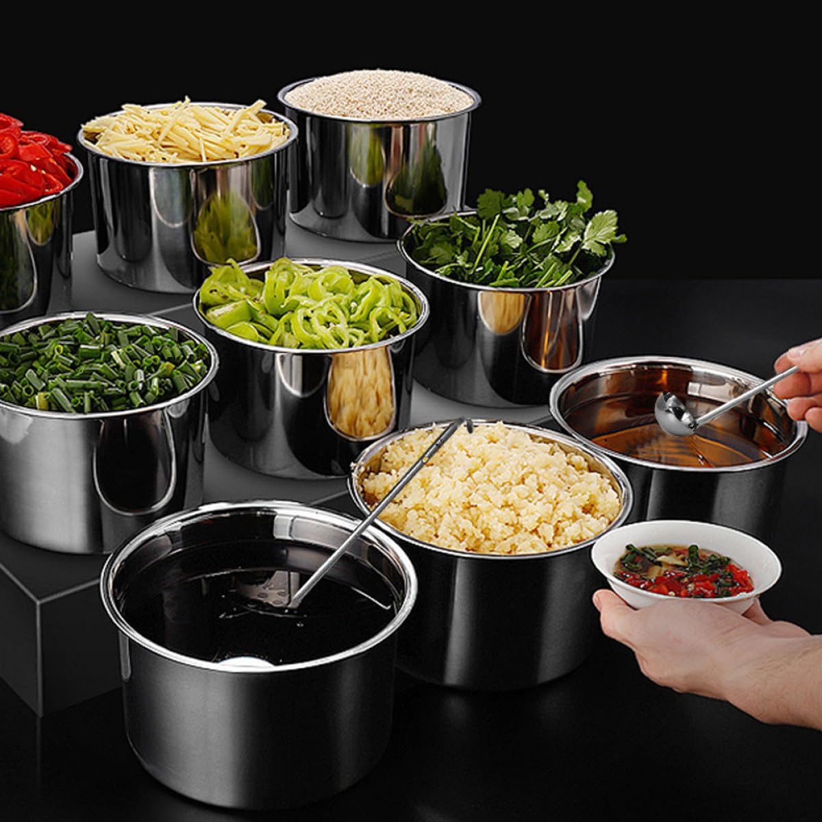 LABRIMP 4piezas Cucharas De Inoxidable Mango Para Restaurantes y Reuniones Familiares Utensilios De Cocina Reutilizables