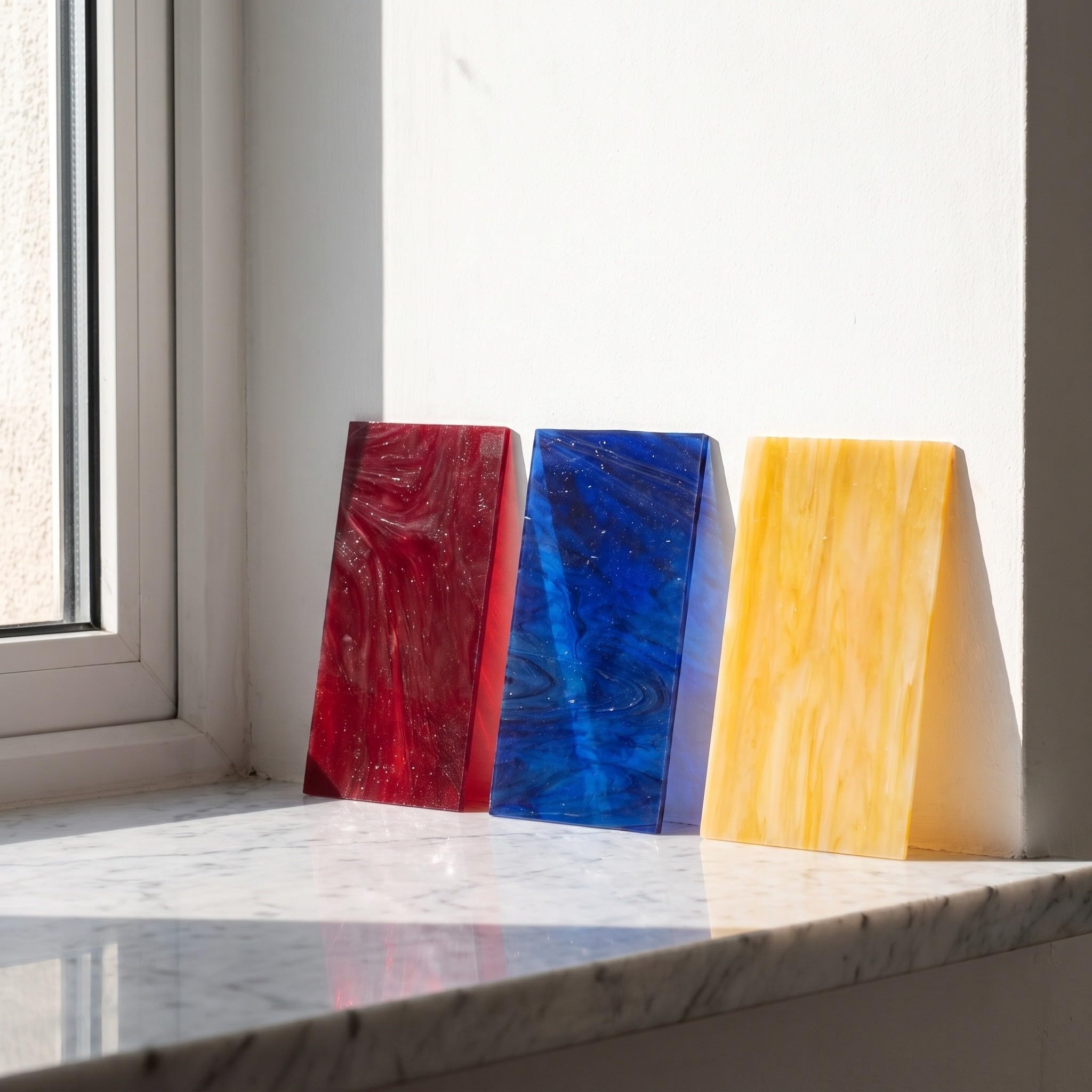 BESPORTBLE 12 Stück Buntglas Mischpackung 10x15cm Rechteckig