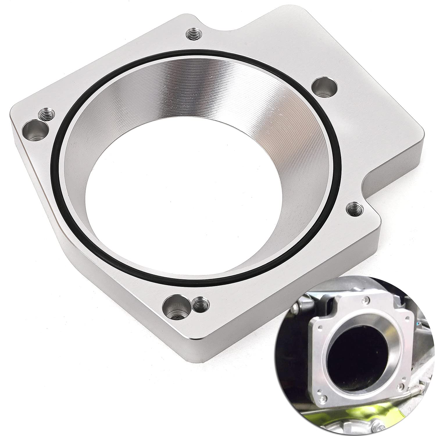 RJSPHH 102mm Aluminum Intake Manifold Throttle Body Spacer Adapter for LS LS1 LS2 LS3 LS4 LS6 LS7 LSX