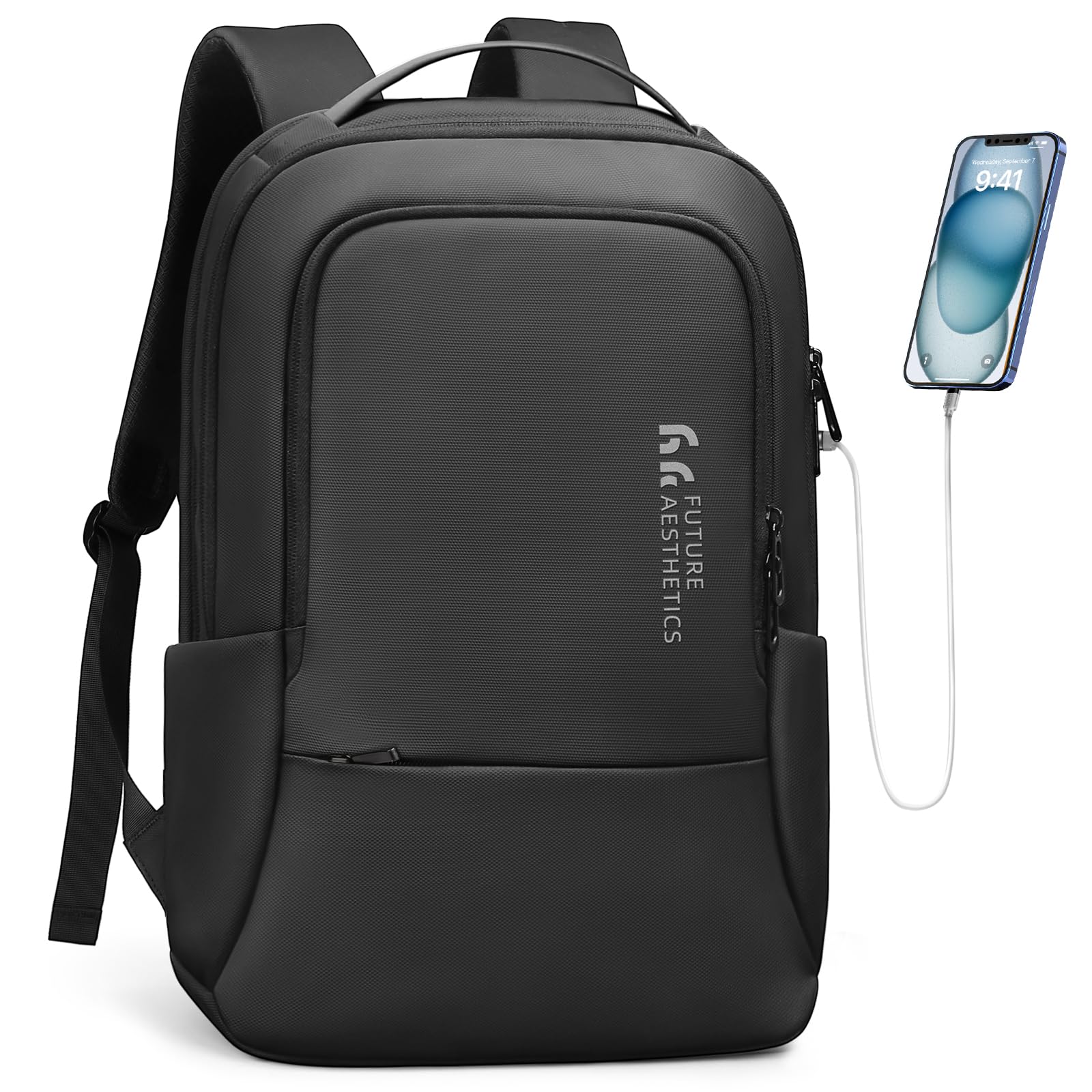Sac à Dos Homme Sac a Dos pour Ordinateur Portable PC 15,6 pouces | avec USB Sac à Dos Élégant Antivol Sacs à Dos Décontractés pour Affaire Université Travail Voyage