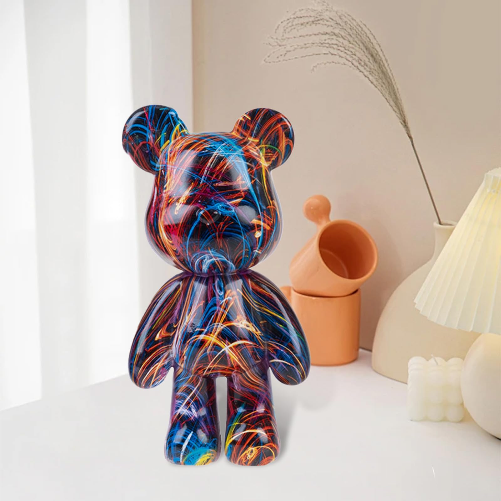 Coniuty Resin Bear Statue, Animal Sculpture for Home, Office, Bedroom, Living Room Decoration (Bear E)