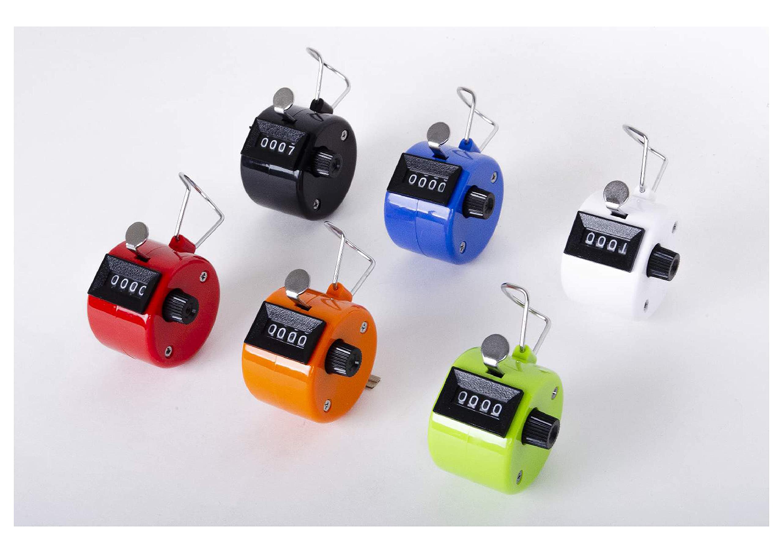White Deer Hand Tally Counter 4 Digit Number Dual Clicker Golf Handy Convenient 6 Pack