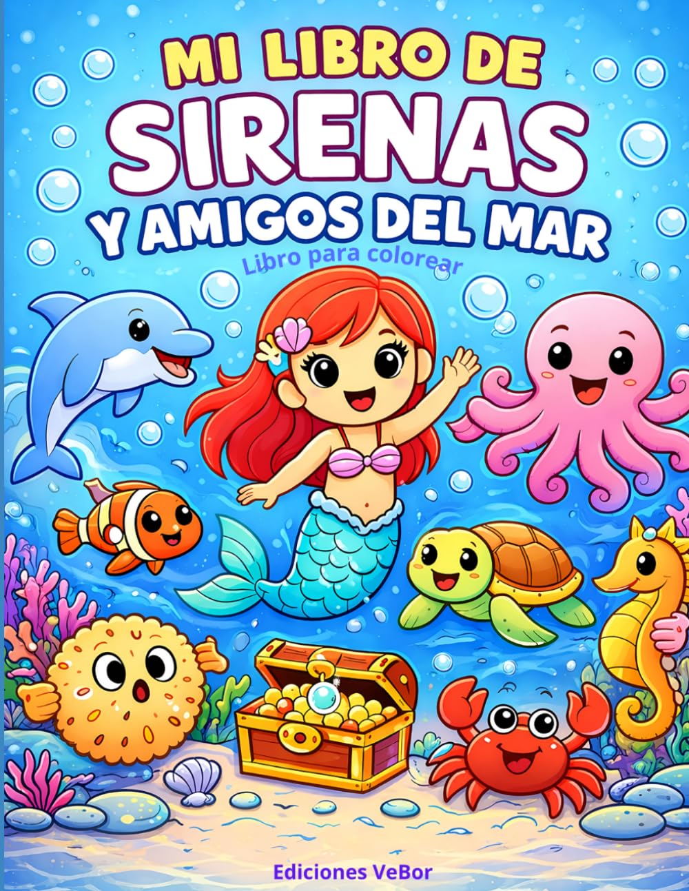Mi Libro de Sirenas y Amigos del Mar: Libro para colorear