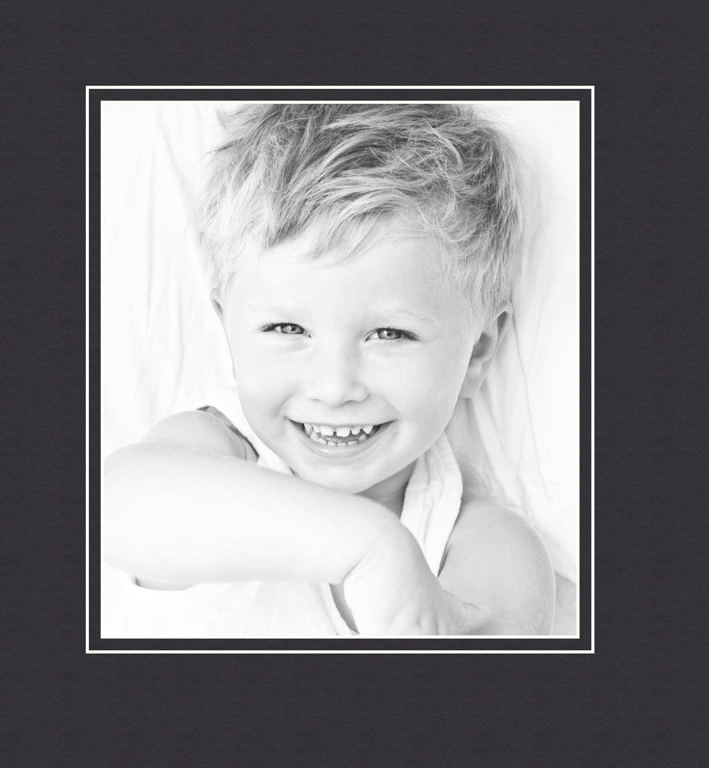 8x9 Smooth Black / Black Custom Mat for Picture Frame with 4x5 opening size (Mat Only, Frame NOT Included)