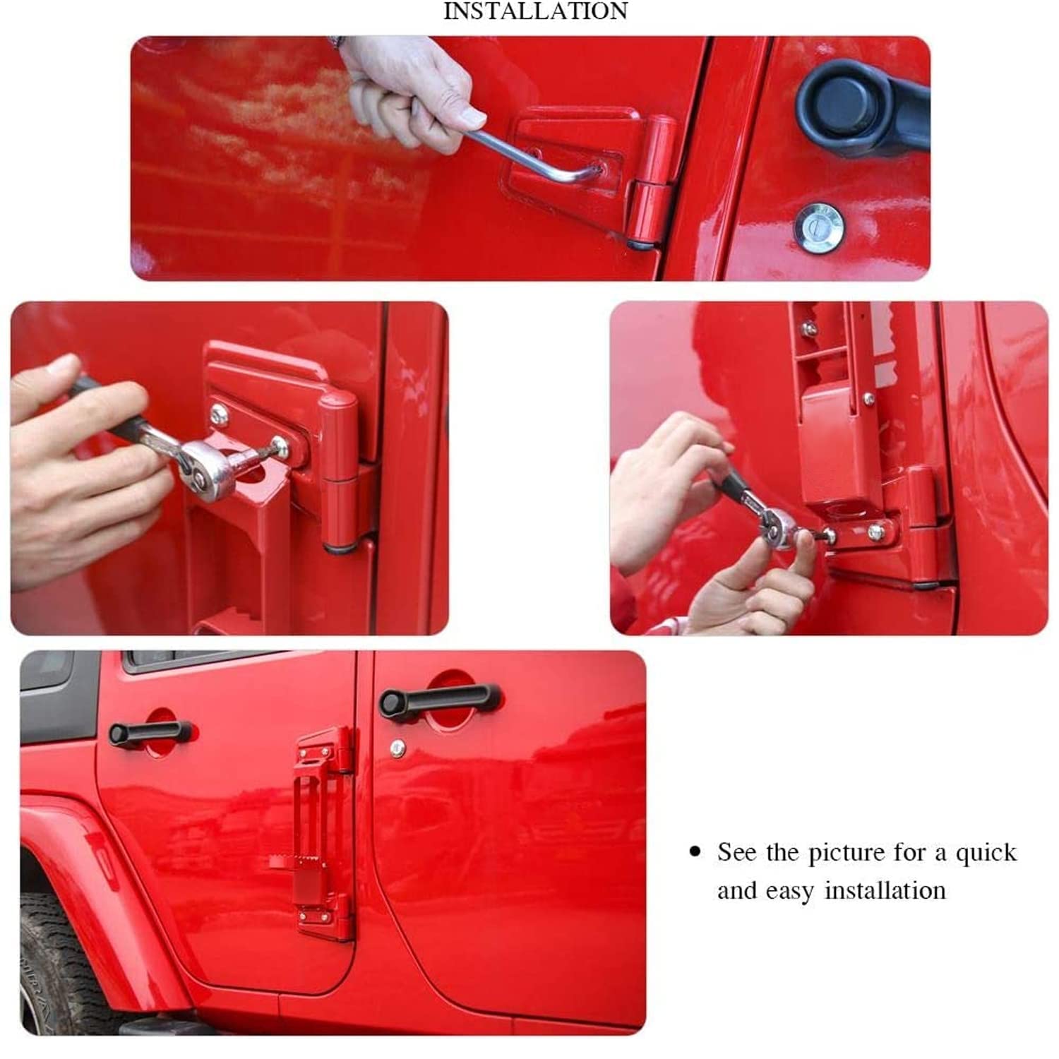 SGTB Door Hinge Step Compatible for Thar Set of 2 Red Car Accessories Thar 1