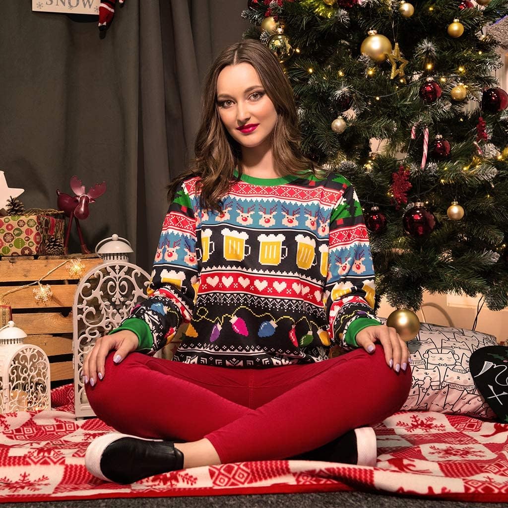 Colorful House Unisex's Ugly Christmas Jumper Sweater Printed Pullover,3D Funny Digital Print Sweatshirt Suit for Men Woman - Image 4