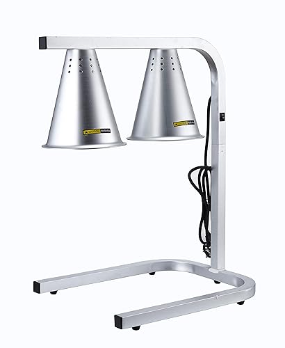 Lámpara de calor de alimentos de doble cabeza, con 2 bombillas de lámpara de calor para servicio de alimentos, 120 V, uso comercial y doméstico,