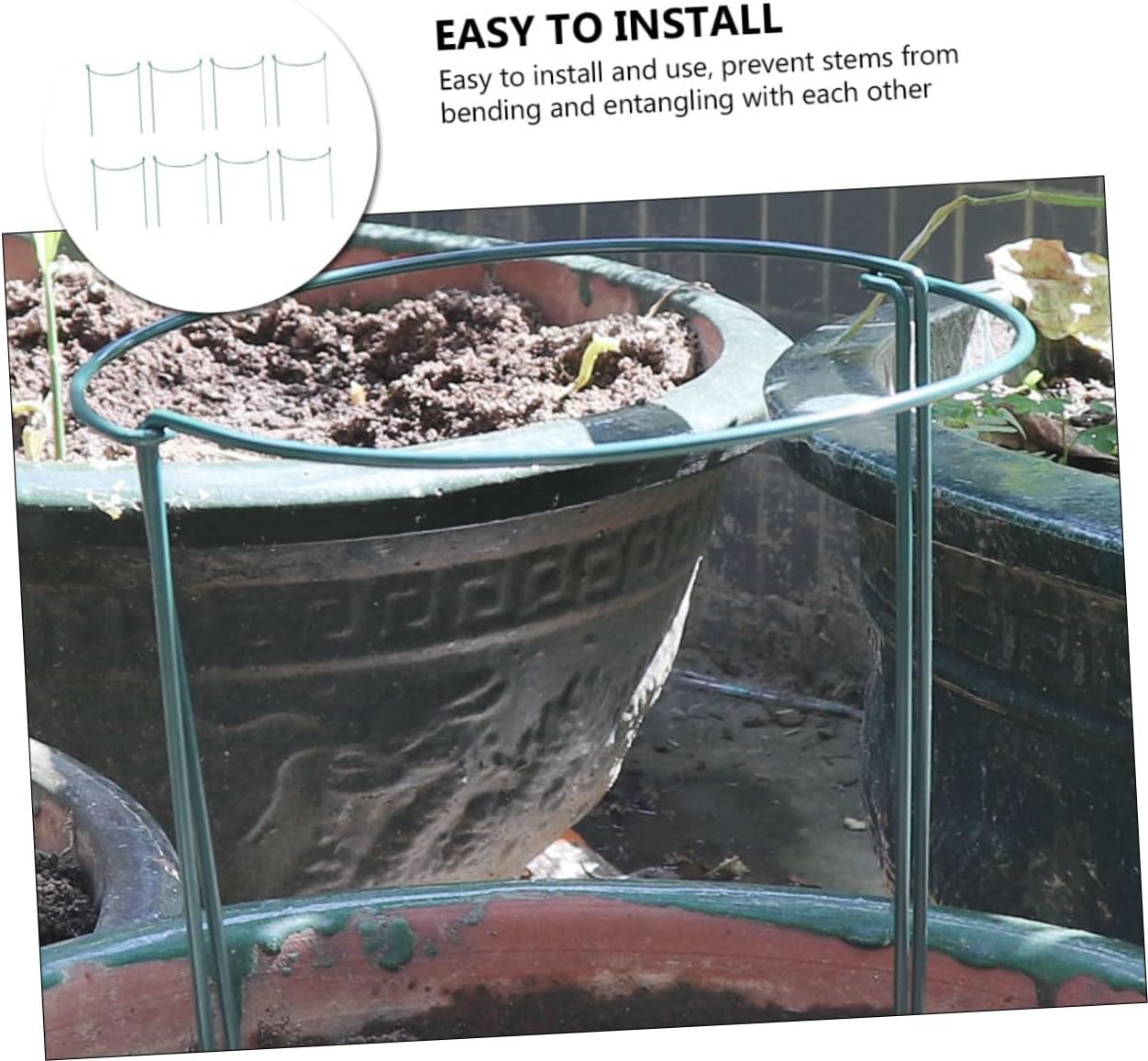 Plant Rack 8pcs Metal Plant Stakes Support Ring for Climbing Plant Support Sturdy and Odorless Suitable for Bushy Plants Gardening