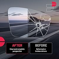 Vista 4 de BDFHYK Cristal de espejo compatible con VW 2012-2019 Beetle 2011-2018 Jetta 2012-2017 Passat con adhesivo de tamaño completo que reemplaza 5c6857522