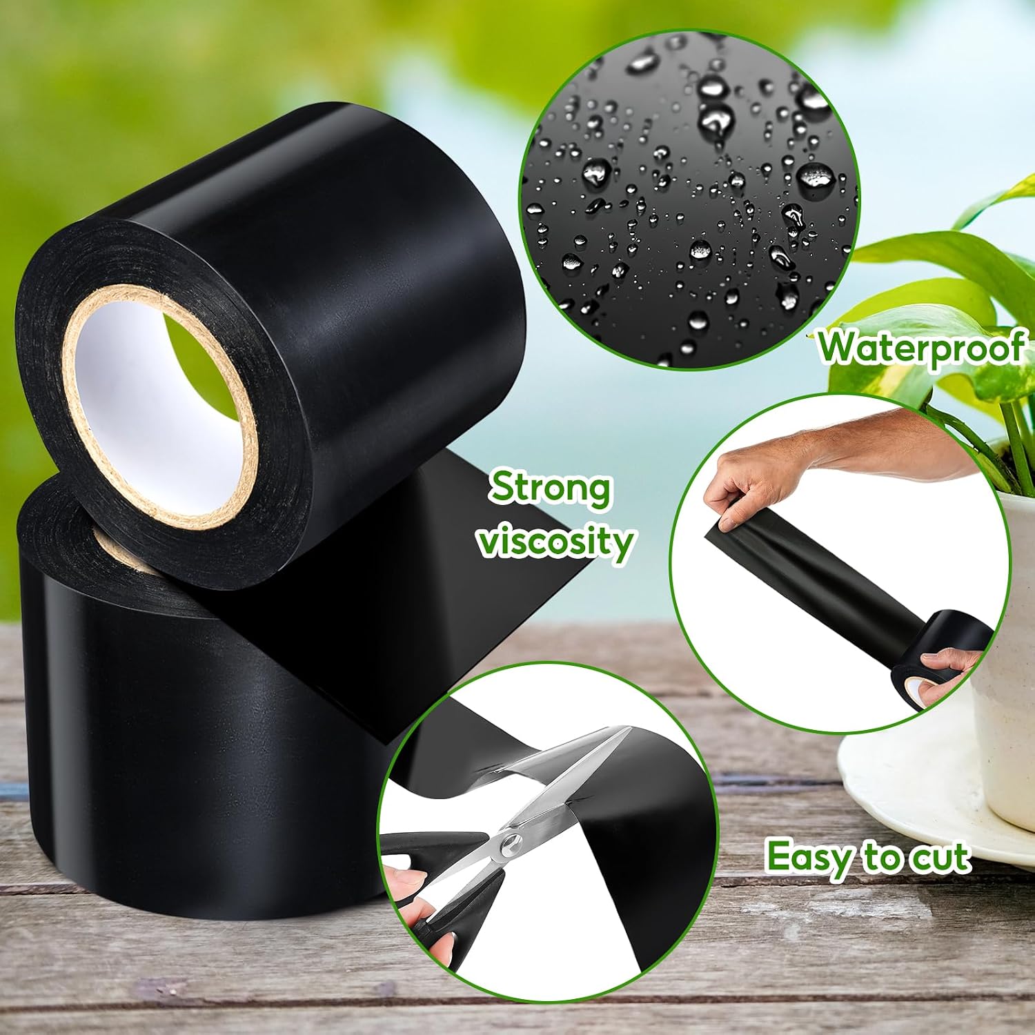 U0U 2PCS Pond Liner Seam Tape,3.9" x 16.4'Self Adhesive Pond Seam Tape for EPDM Pond Liners,Waterproof Pond Liners Repair Patch for EPDM Pond Liner Garden Cover Repair (3.9" x 16.4' /2pcs)