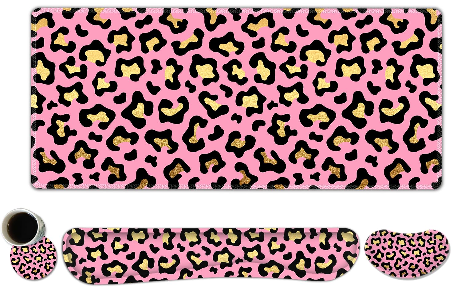 Gaming Wrist Rest & Keyboard Desk Mat - Orange Flowers -32