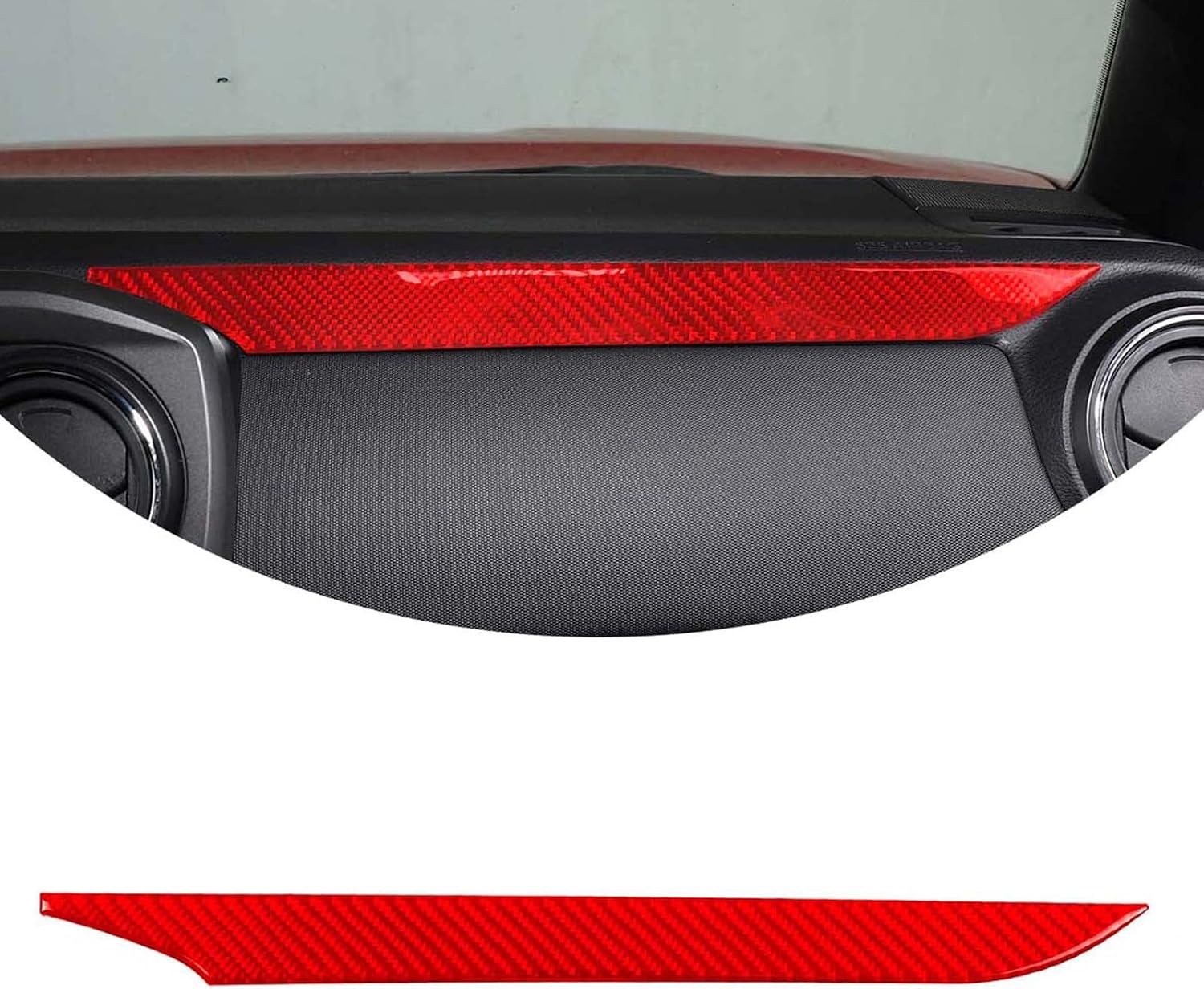 for Toyot@ Tacoma 2015 2016 2017 2018 2019 2020 2021 2022 2023 Soft Carbon Fiber 3D Sticker Car Co-Pilot Dashboard Decorative Strip Sticker Interior Car Accessories (Black Carbon Fiber,LHD)
