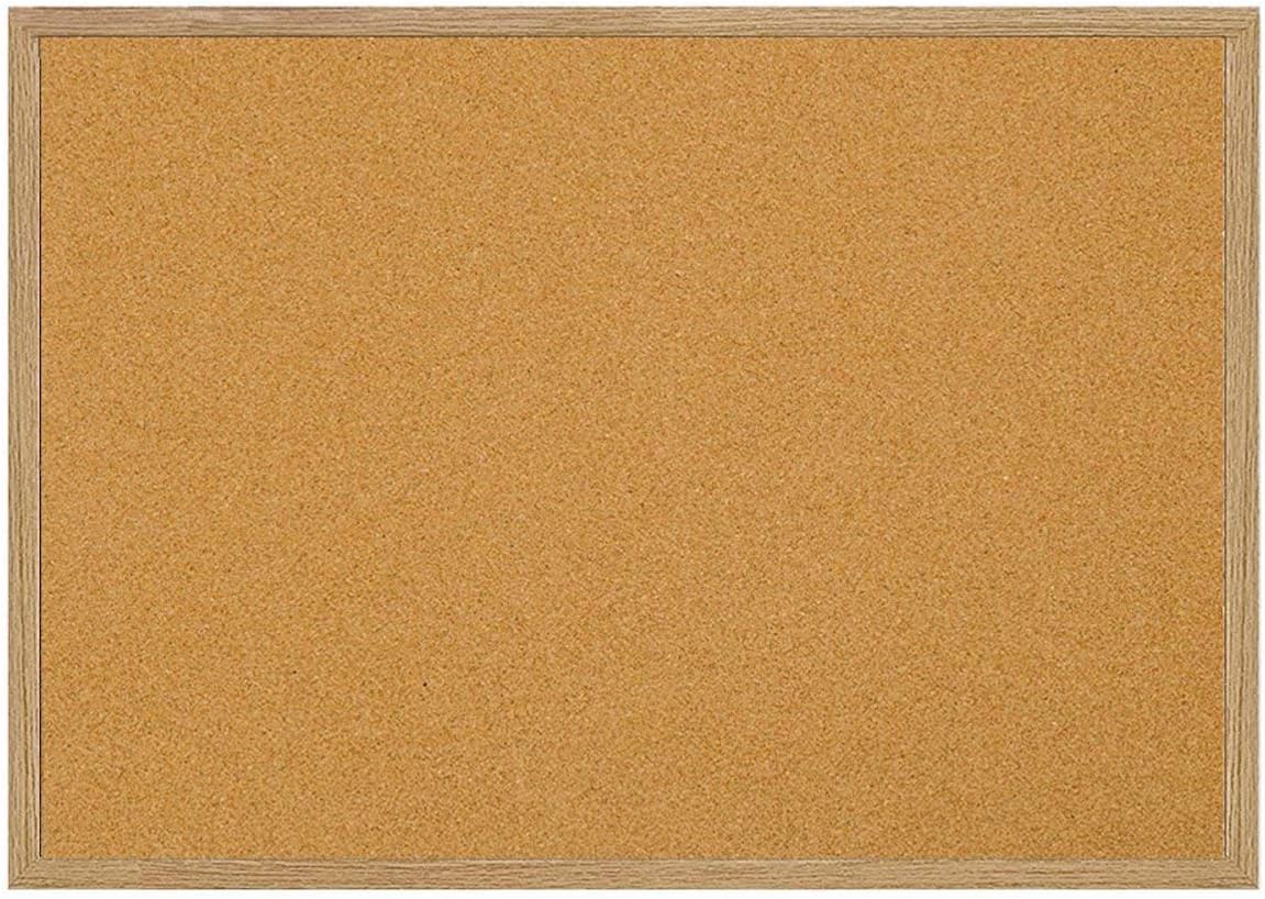 MasterVision Bulletin Board, Value Cork Bulletin Board/Pin Board, Oak Frame, 24 x 36 (MC070014231-799), Brown