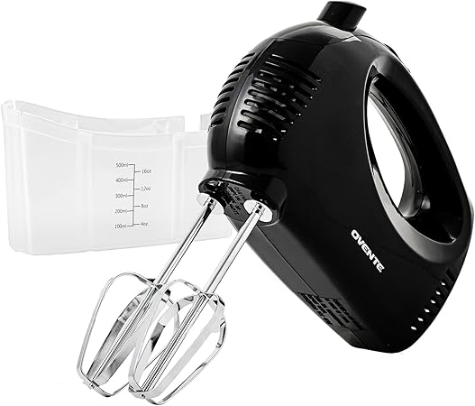 OVENTE 5-Speed Corded Electric Hand Mixer with Stainless Steel Whisks,