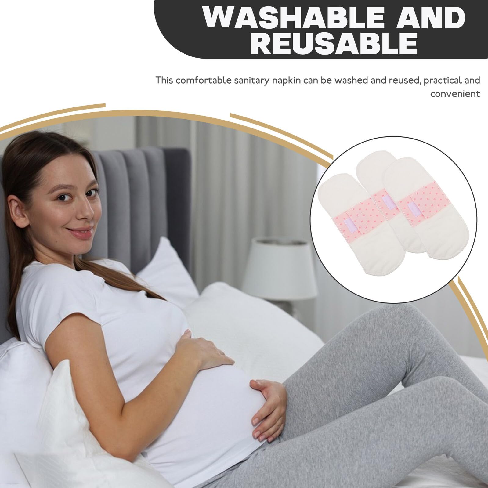 6piezas Compresas Lavables de Algodón Compresas Reutilizables para Uso Diario para Maternidad y Posparto Unidades