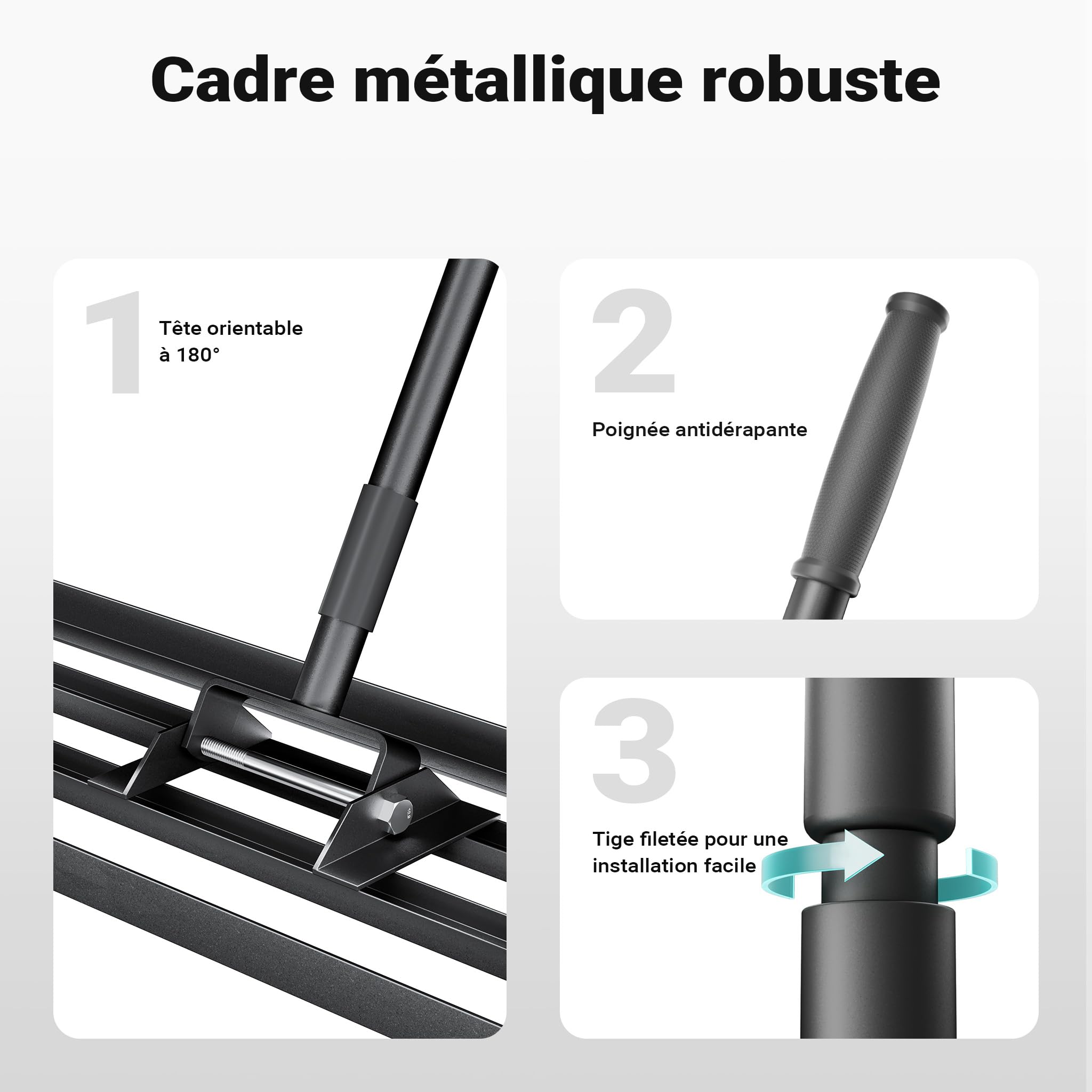 Wiltec Râteau de nivellement 914 x 254 x 2050 mm Noir 3,8 kg Acier Fin Raclette de Gazon Niveleur avec Manche 2 m Extensible Racloir Polyvalent Jardin Aménagement extérieur Golf
