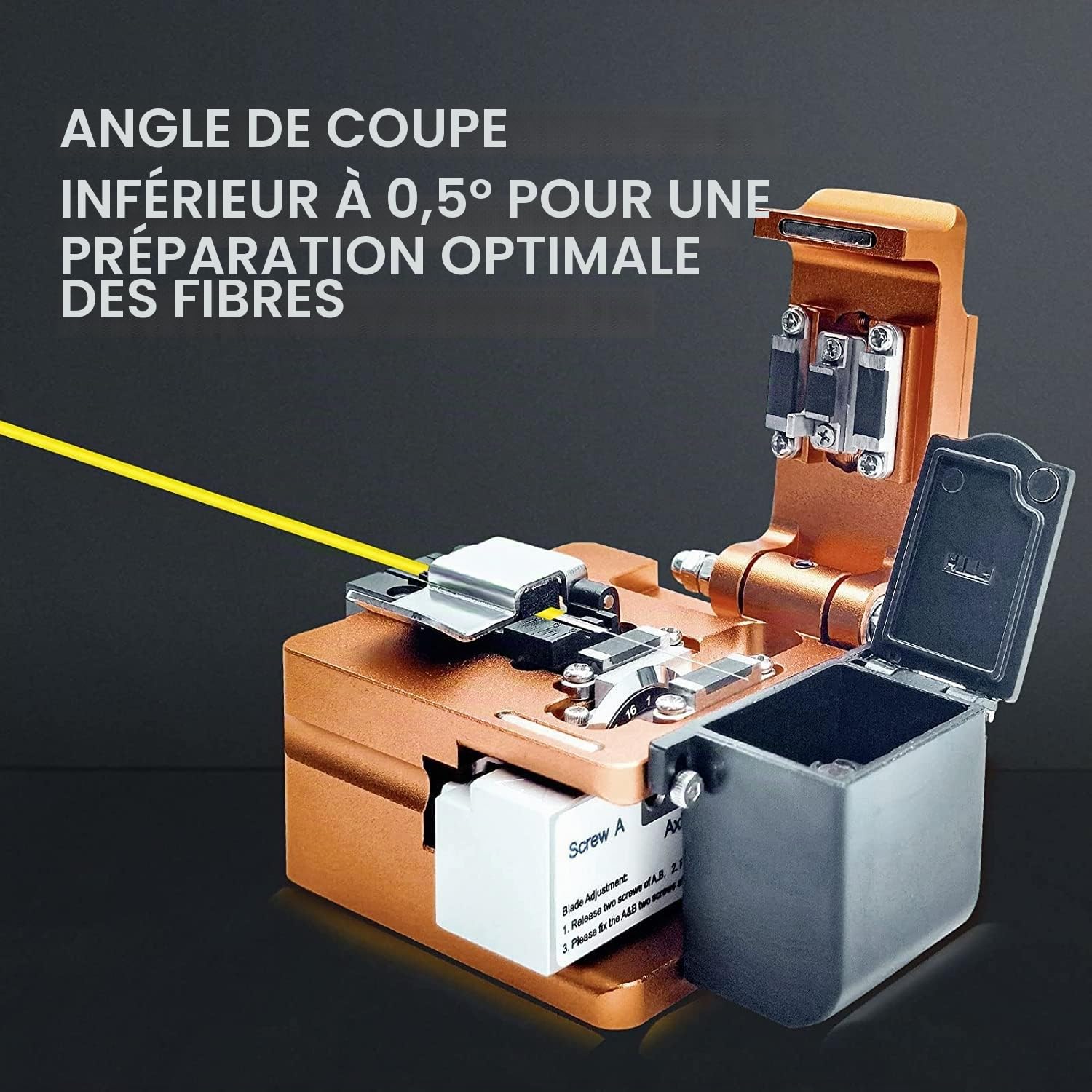 Signal fire Coupeur de fibre optique, coupeur de fibre optique de haute précision avec 16 points de coupe et 48000 fentes