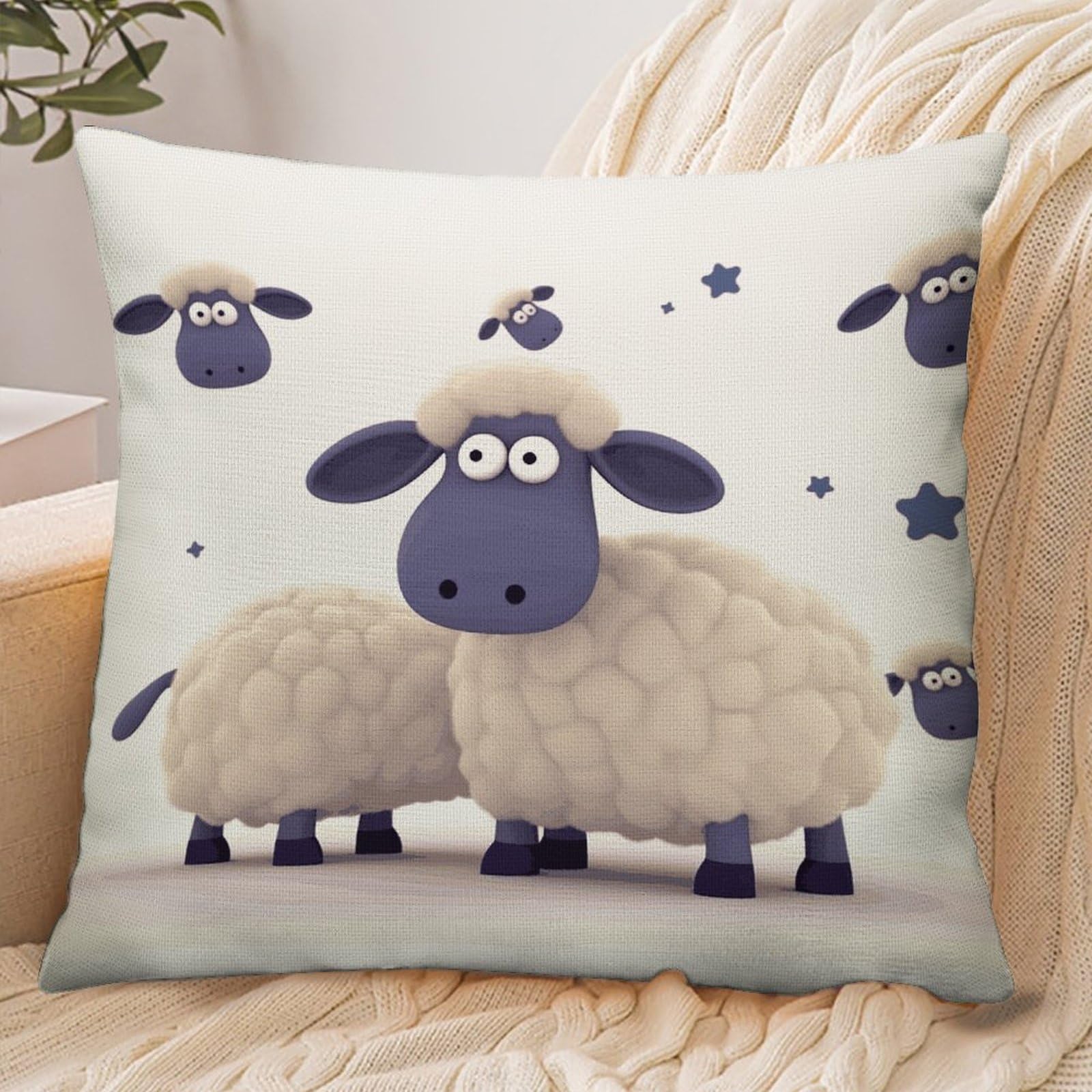 Fekiloot Style Sheep Pillowcase Pillow Sham Pillow Case