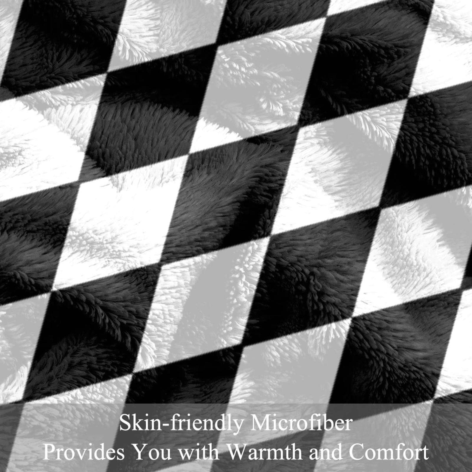 Coperta in pile con motivo tribale bianco e nero (10) per divano, divano o letto, accoglienti coperte morbide